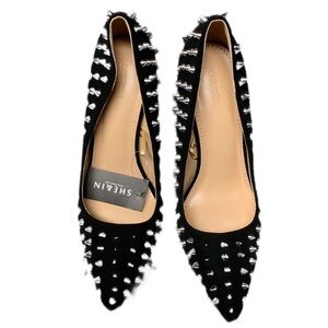 SHEIN Black Studded Women's Shoes